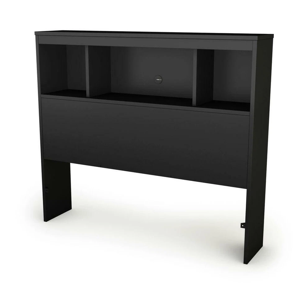 Spark Twin-Size Bookcase Headboard Pure Black Natural - Image 2 of 4
