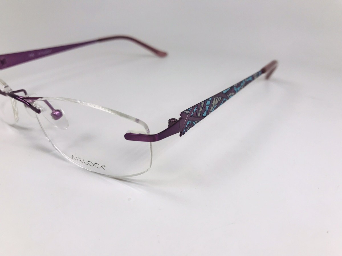 New Marchon Airlock Purple SHATTERED 201 505 Eyeglasses 50mm with Case & Cloth New Marchon Airlock Purple SHATTERED 201 505 Eyeglasses 50mm  main image 3