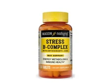 STRESS B-COMPLEX FORMULA BIOTIN FOLIC ACID WITH ZINC, 60 TABLETS MASON NATURAL