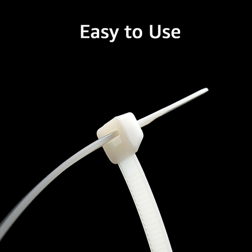 100 Stück Selbstsichernde Kunststoff Nylon Kabelbinder Weiß Industrie Befestigung Kabel Draht - Bild 8 von 23