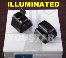 USA STOCK x2 BLACK Lighted Sun Visor Clips for Mercedes Benz W123 W124 W201 W126