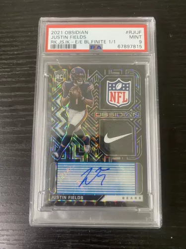 2021 Obsidian Justin Fields Finite Shield Nike 1/1 RPA RC Rookie Patch Auto