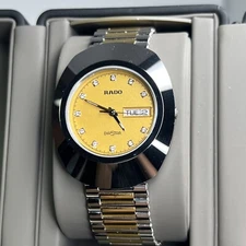 RADO Diaster Original Two Tone Day Date Quartz Unisex Watch Box Papers R12391633