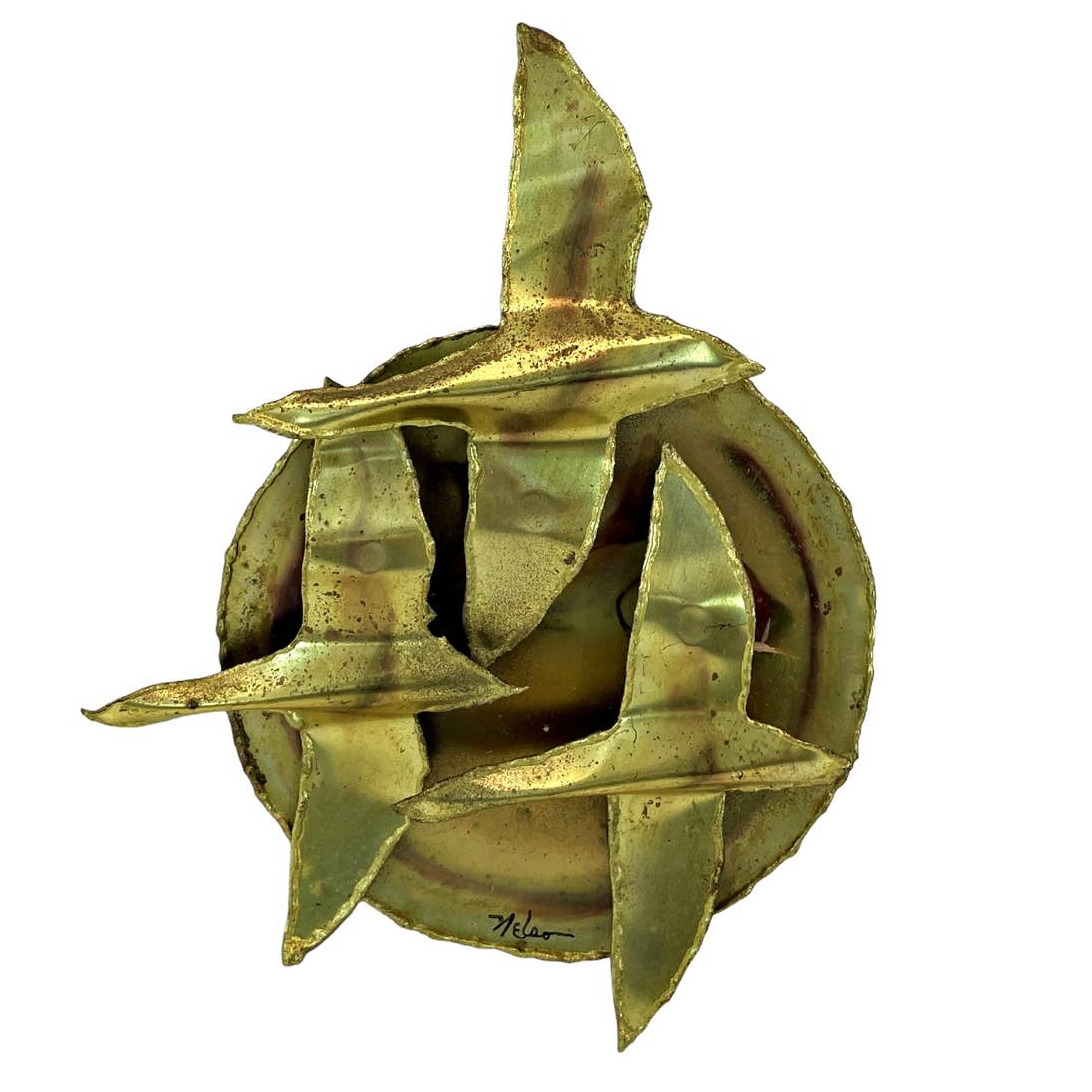 VTG Nelson Metal Brutalist Wall Art Birds Geese Ducks Mid Century MCM Sculpture eBay