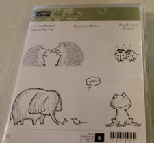 STAMPIN UP LOVE YOU LOTS CLING STAMP SET OF 8 LADYBUGS FROGS HEDGEHOGS SAYINGS