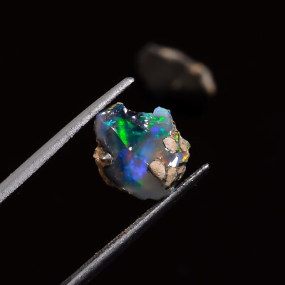 Natural White Ethiopian Opal Rough Loose Gemstone 2 Pcs 9.5 Ct 11X9 18X9mm A5605