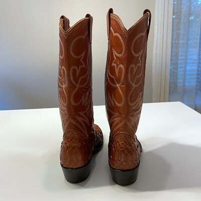 Bottes De Cowboy Vintage Nocona En Python Naturel - Exotiques Western - Pointure 13B Homme