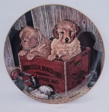 Anheuser Busch Budweiser 1990  “Buddies” Mans Best Friend CollectorsPlate #15117