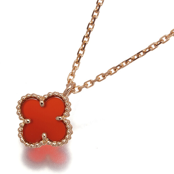 Auth Van Cleef & Arpels Necklace Sweet Alhambra Carnelian