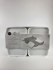 NEW Set Of 3 Stackable Storage Bins W/ Lids Gray Core Home