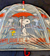 Mid Century Vintage 1960s Peanuts Snoopy  Woodstock Celluloid Umbrella Parasol