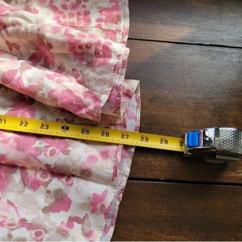 JM Collection 100% Linen Watercolor Floral Fit Flare Skirt sz 8 Pink Cream - Picture 3 of 6