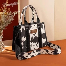 WG133-8120S Wrangler Cow Print Concealed Carry Tote/Crossbody and wallet set