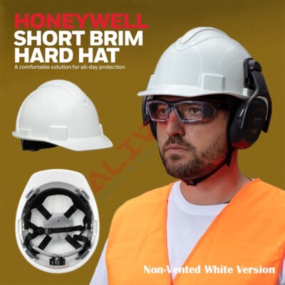 Honeywell North Schutzhelm mit kurzer Krempe nicht belüftet weiß HDPE Schutzhelm
