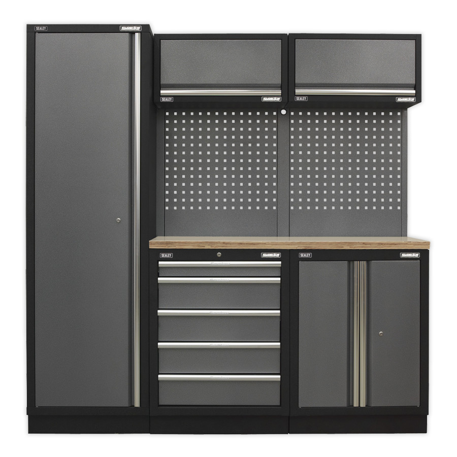 Sealey APMSSTACK02W Superline Pro 2.0m Storage System - Wood Worktop