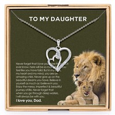 Sterling Silver Daughter Necklace Gift for Daughter's Birthday silver-2