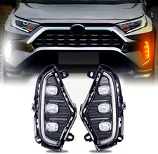LED Fog Lamps Kit DRL with Turn Signal for Toyota RAV4 2019 2020 2021 2022