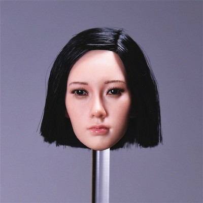 1//6 YMtoys Asian Female Long Black Hair Suntan Head Ying C Ver For 12/" Figure