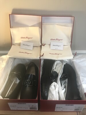 Men's SALVATORE FERRAGAMO Peter Nero Calf Light Grey Skin Men's SALVATORE FERRAGAMO Peter Nero Calf Light Grey Skin