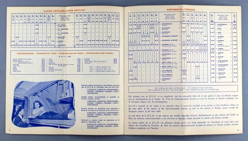 KLM TIMETABLE AUGUST 1950 CARIBBEAN EDITION SCHEDULE ROYAL DUTCH AIRLINES DC-6 - Picture 4 of 4