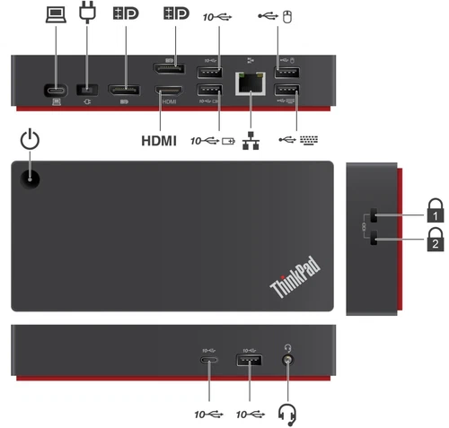 Lenovo ThinkPad Universal USB-C Dock 40AY (40AY0090EU) +90W Netzteil USB-C OVP !