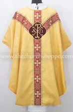 NEW YELLOW gothic vestment, stole & mass set ,Gothic chasuble,casula,casel