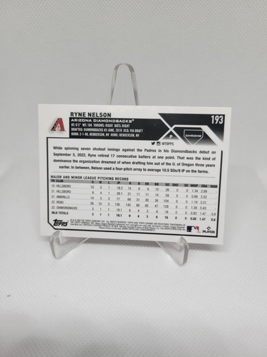 Ryan Nelson 2023 Topps Chrome ' Pink ' RC Parallel #193 - 第 2/2 張圖片