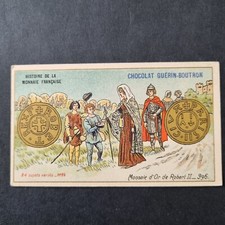 GUERIN BUTTON CHROMO Ancien Monnaie Fran&ccedil;aise Gold Robert II No. 26 Old Scrap