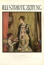 The Bride XL Art Print 1928 Alfred Hagel Vienna Wedding Bridesmaid Bridal Gown