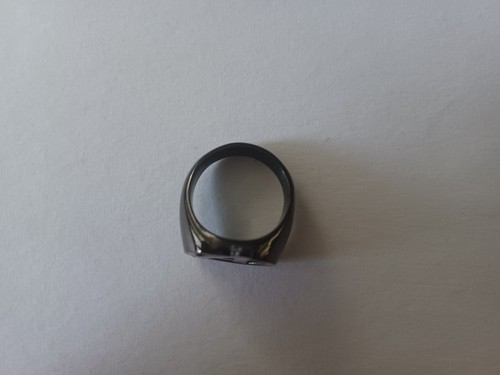 Marvel Stark Tower Avengers Campus Logo Black Stainless Steel Men's Ring Size 11 - Picture 2 of 5