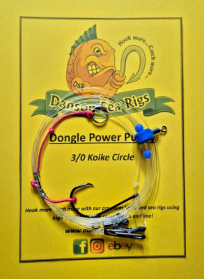 Dongle Power Pulley Meeresangeln Rigs 4er Pack Koike Circle Haken IMP2 Strand UK