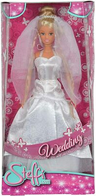 NEW Steffi Love Wedding Doll Play Simba Toys Strap Wedding Dress Braided Hair