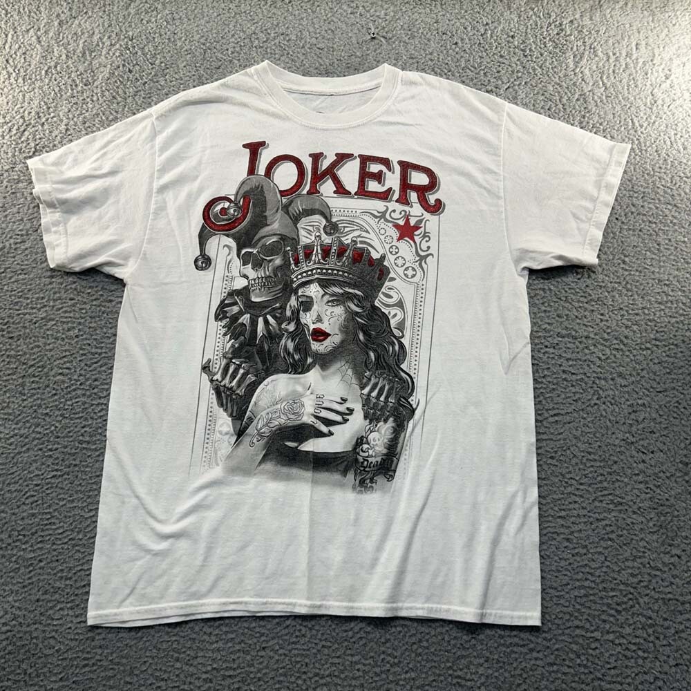 DOM Shirt Mens Large Joker Clown Cards Tattoos Sexy