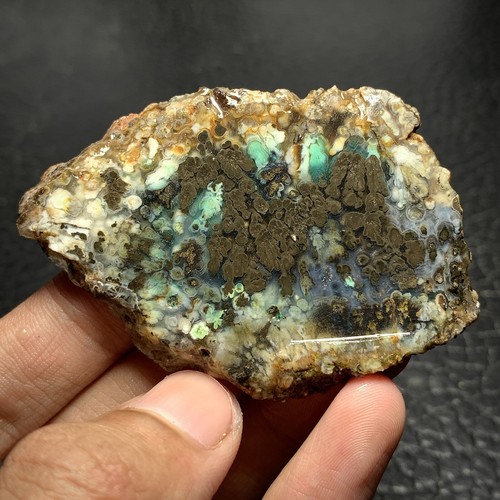 Multicolor Plume Chrysocolla Slab 61x45x7mm High Quality 154 ct UNPOLISHED - Picture 3 of 8