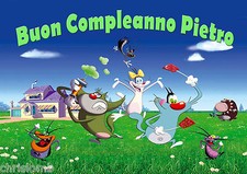 Cialda OGGY Decorazione Torta Ostia o Pasta di Zucchero PERSONALIZZATA tuo NOME