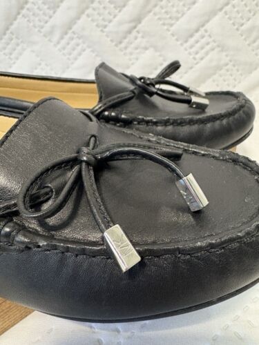 Michael Kors Daisy Driving Moccasin Black Leather Flats Loafers Women’s Size 6M - Picture 3 of 14