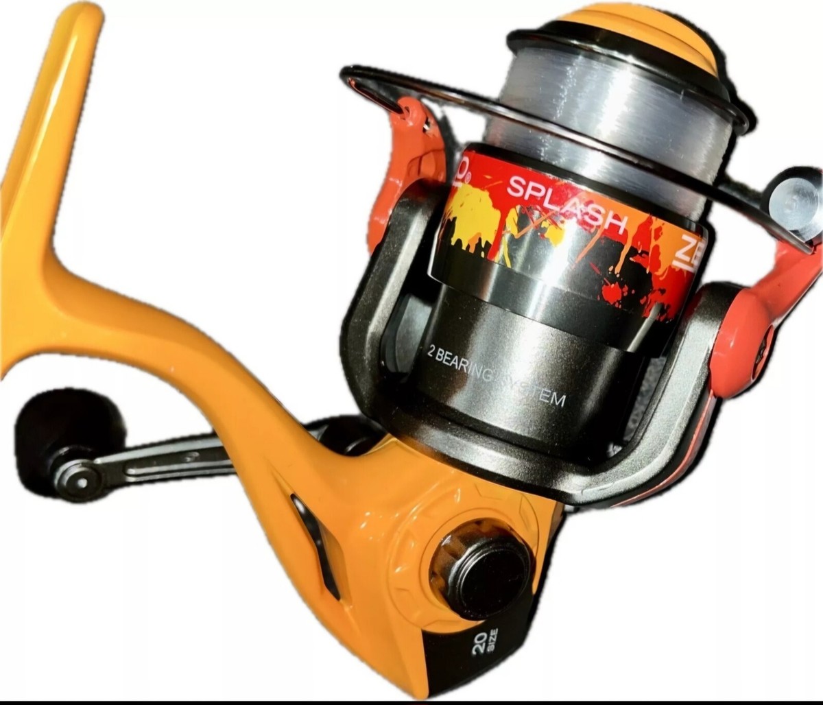 ZEBCO SPLASH Spinning Reel Orange 5.3:1 Ratio 2 BB 8 lb test all