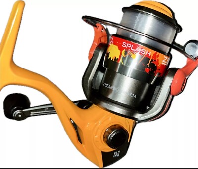 ZEBCO SPLASH Spinning Reel Orange 5.3:1 Ratio 2 BB 8 lb test all