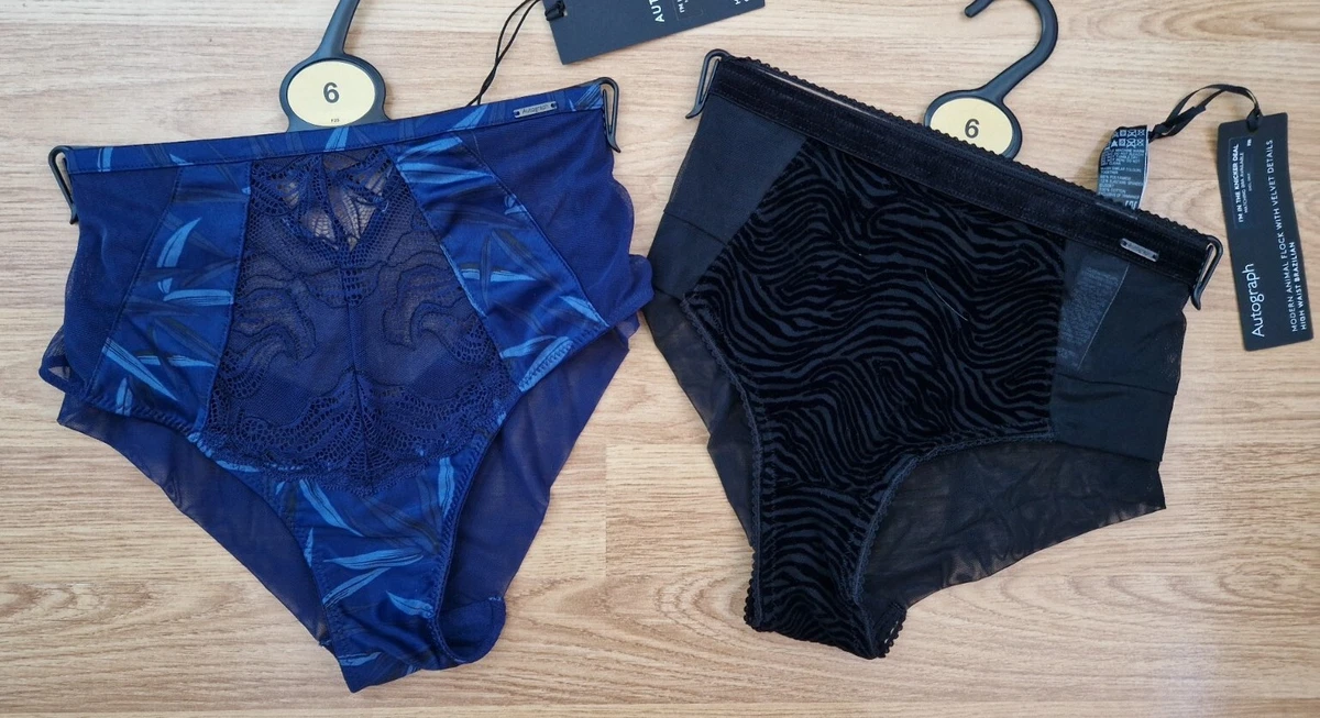 M S ladies 2 x HIGH WAISTED BRAZILIAN knickers briefs underwear