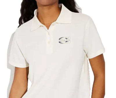 Coach Women's White (Off White) Solid Gradient Pique Polo Shirt