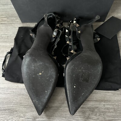 Valentino Garavani Rockstud Noir Slingback 65mm Pumps Size 6.5 US