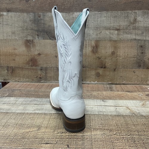 Bota Vaquera de Mujer Women's Western White Square Toe Cowgirl Boots Leather 112 - Picture 5 of 7