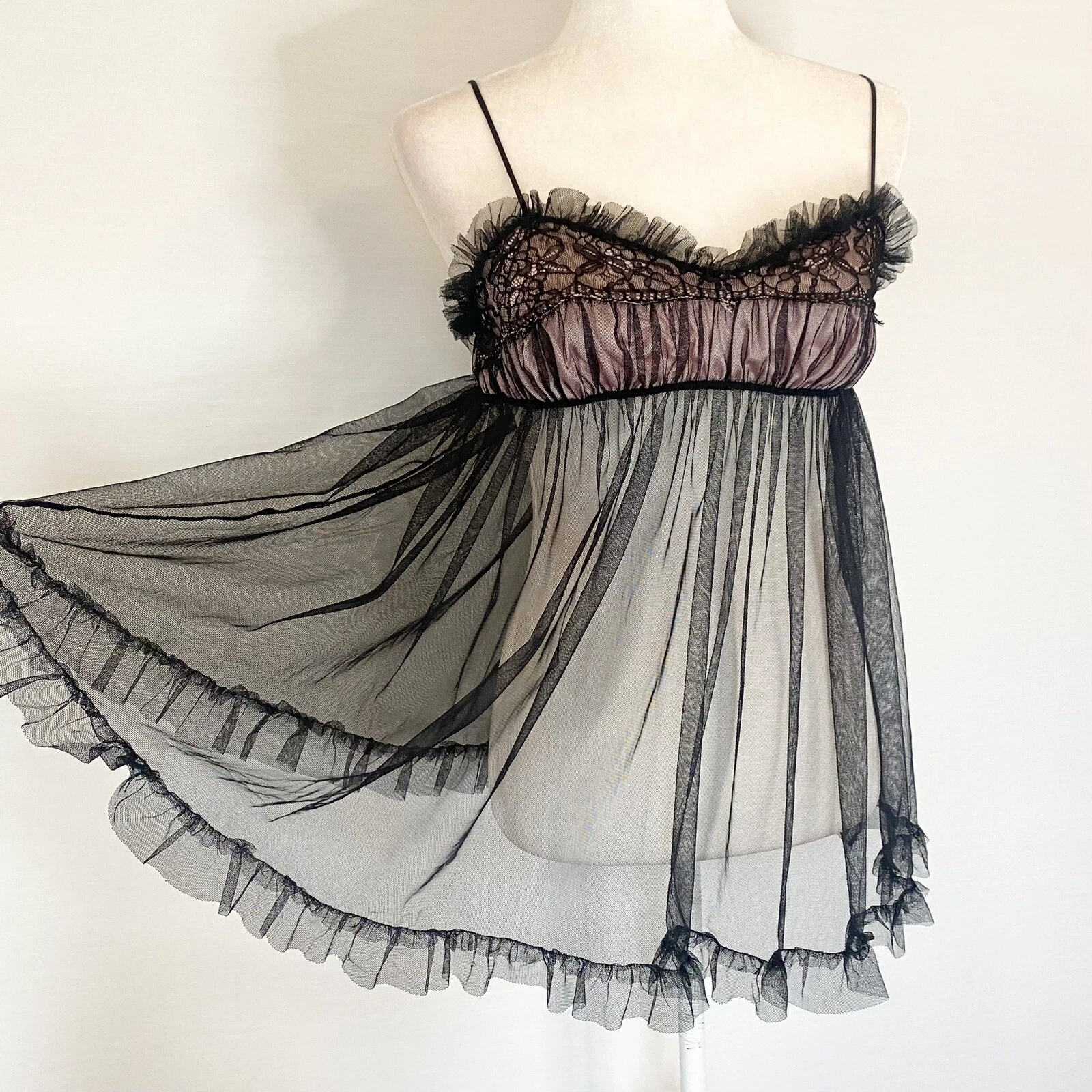 UNDERCOVER Y2K Victoria’s Secret Milkmaid Babydoll Sexy Little Things Vestito Slip Chemise M