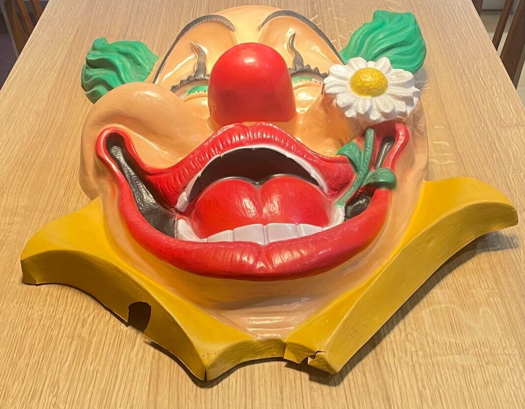 Grand Masque De Carnaval Clown César - 61 Cm - Vintage - Multicolore