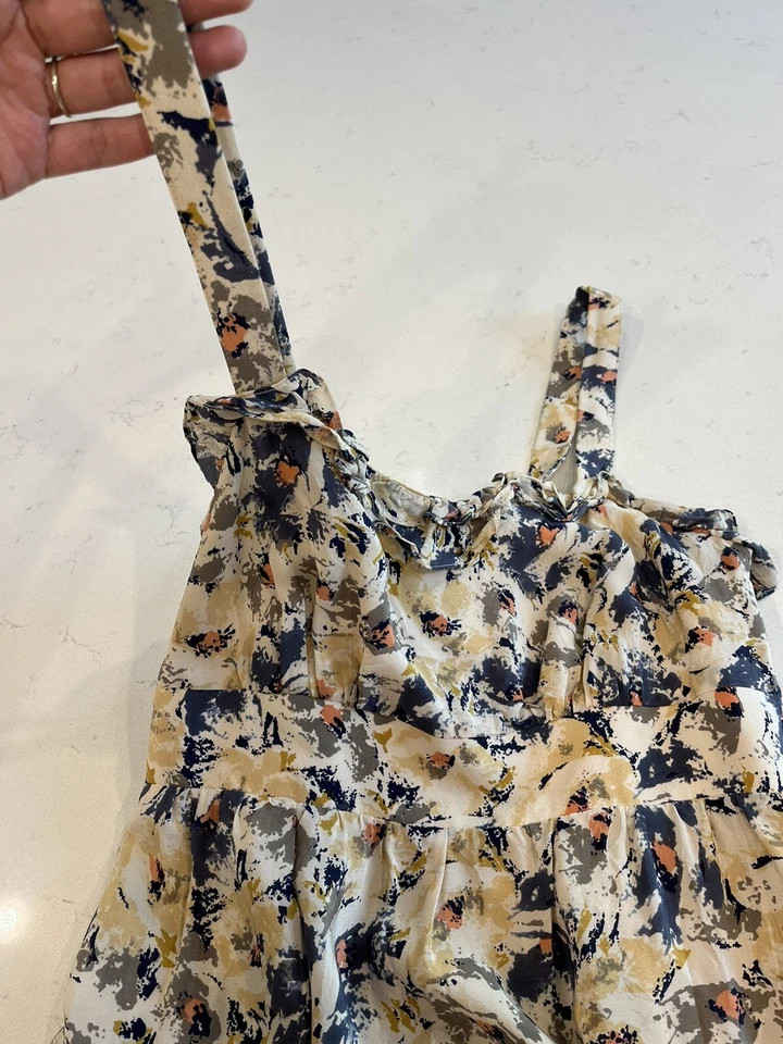 Maxi Vestido Anthropologie Moulinette Soeurs Hortensia Pétalos Volantes Talla 6 Foto 4 de 4