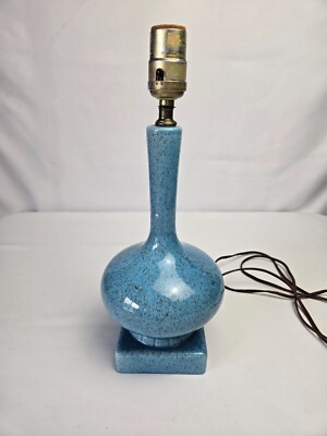 Phil Mar MCM Ceramic Table Lamp, Speckled Turquoise, No Shade