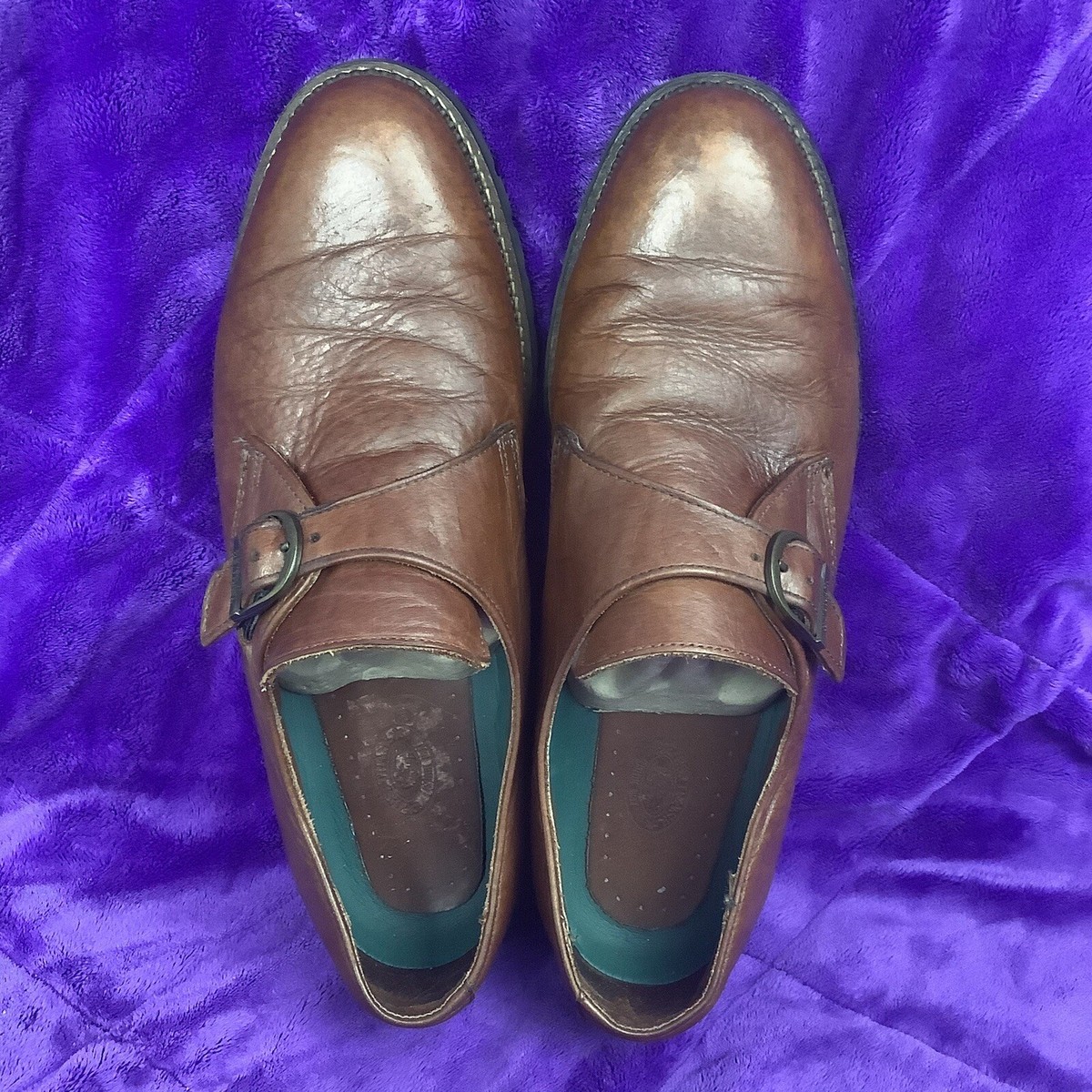 HS Trask Buckle Monk Strap Mens Bison Leather Shoes Black Sz 10.5 Made In USA Monk Strap Shoe Black | Thomas Bird | tblon.com main image 4