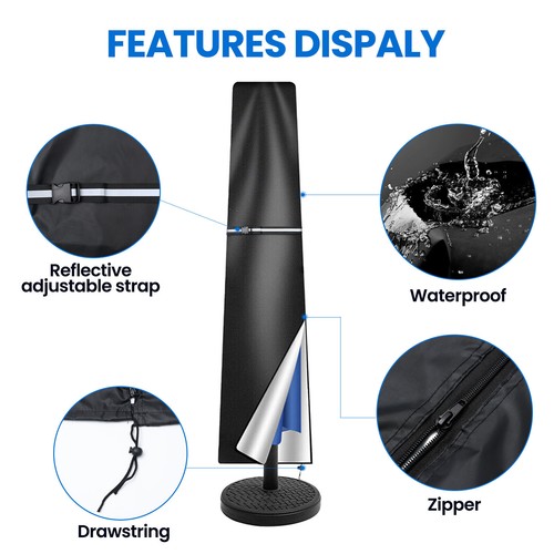190cm Height Parasol Banana Umbrella Cover Waterproof For Outdoor Garden Patio - Picture 5 of 12