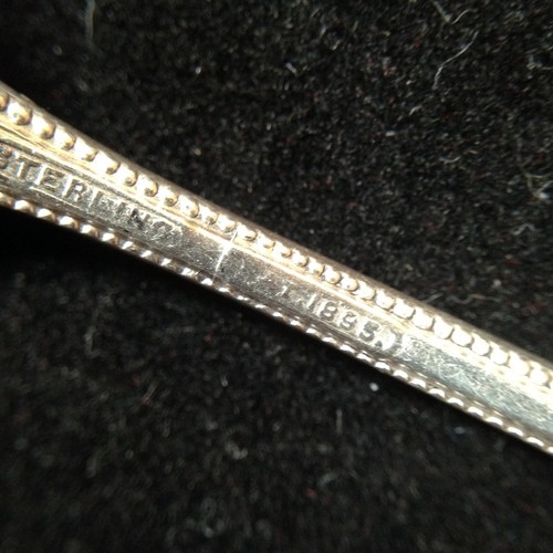 Set 5 Towle 925 Sterling Silver Old Colonial Demitasse Spoons 4-7/8in Monogram S - Picture 7 of 8