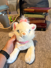 Disney Aristocats Marie White Cat Plush Stuffed Animal w/ Pink Bow, Small